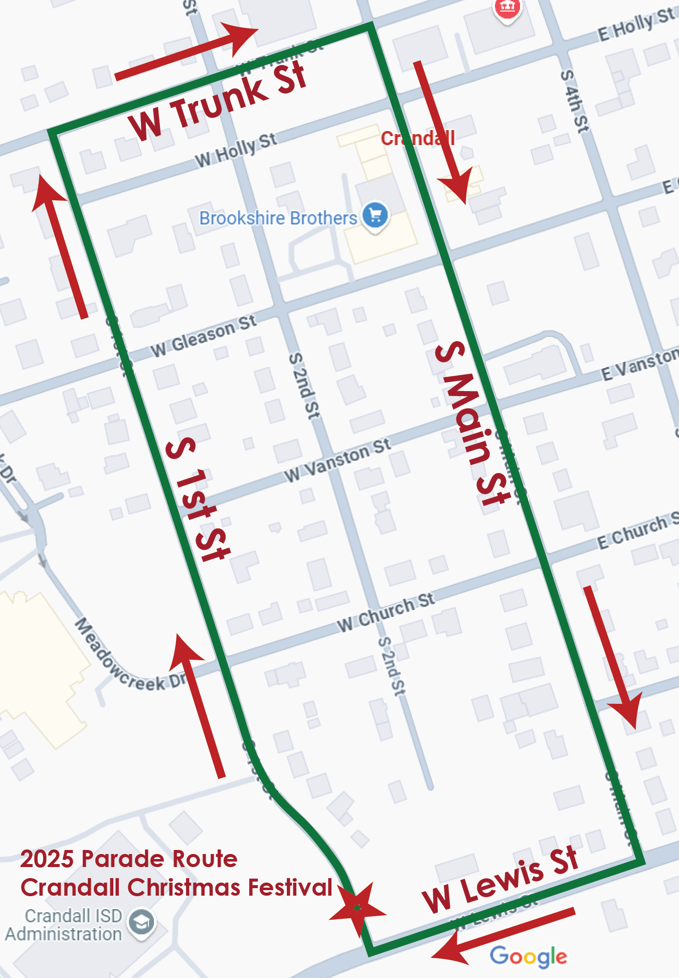 Crandall Parade Route 2025
