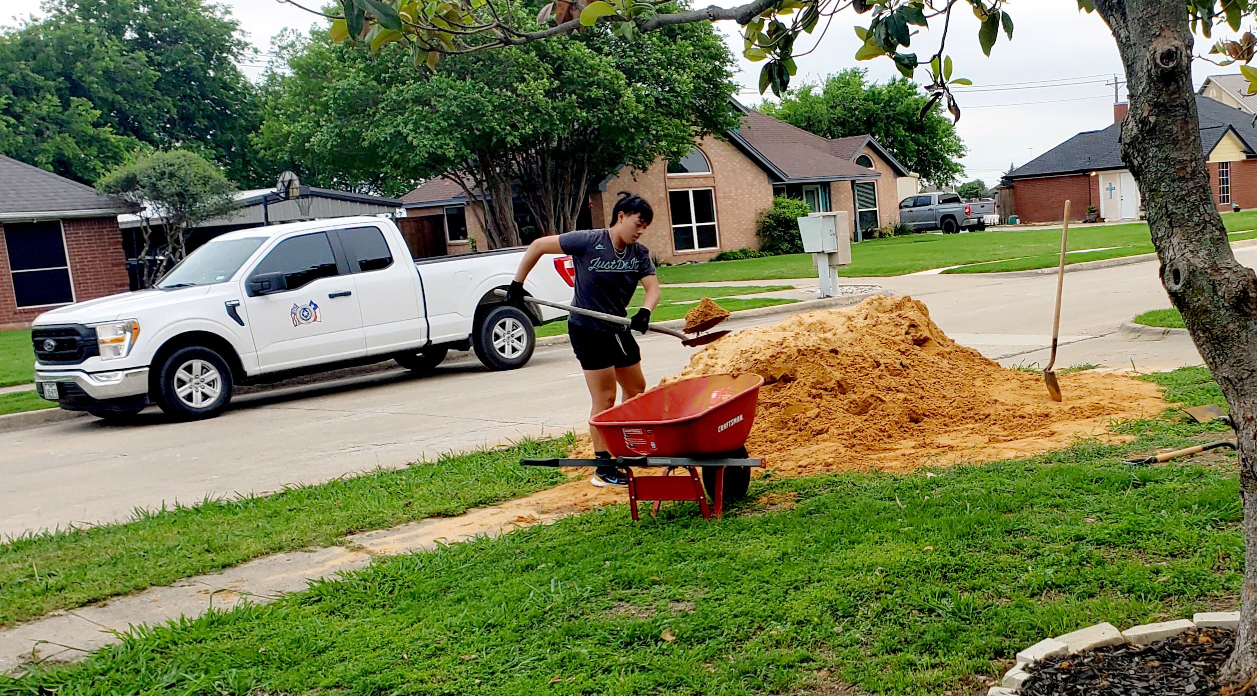 Young Men doing Yard Work