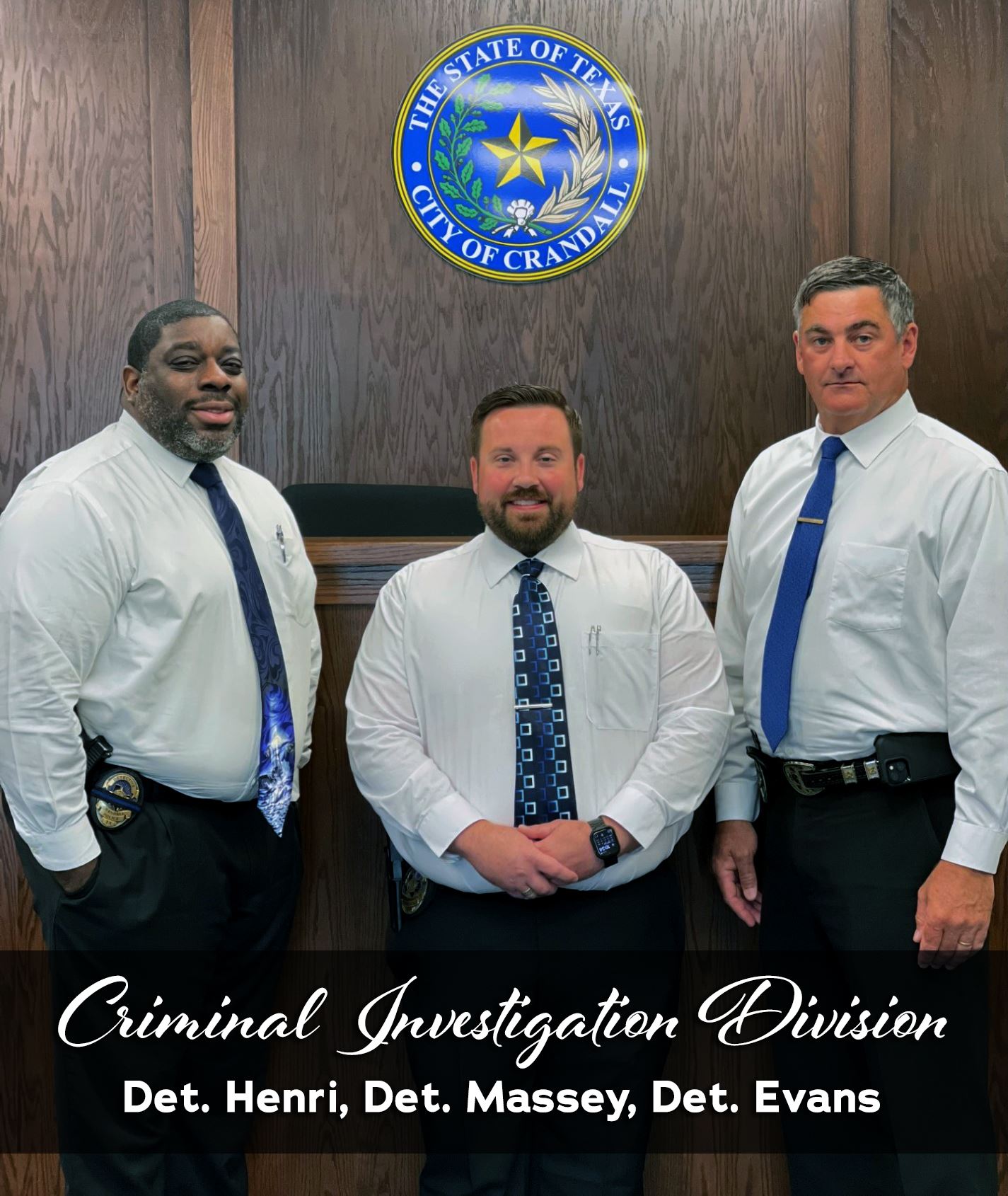 Criminal Investigation Division standing in court room